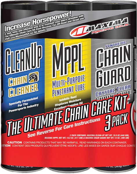 MAXIMA ULTIMATE CHAIN GUARD CARE KIT 3/PK 70-779203
