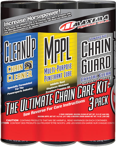 MAXIMA ULTIMATE CHAIN GUARD CARE KIT 3/PK 70-779203