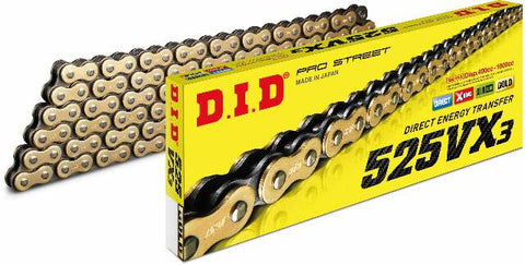 D.I.D CHAIN 525VX3 112L GOLD/BLACK 525VX3G112FB