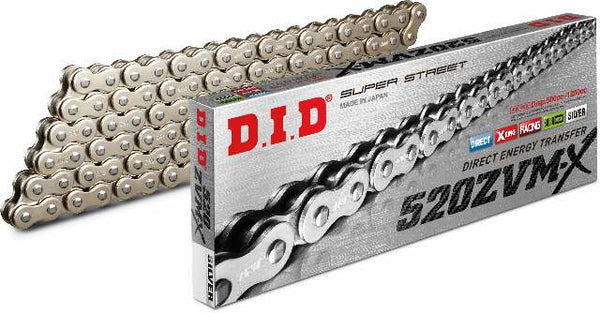 D.I.D SUPER STREET 520ZVMXS-100L X-RING CHAIN NICKEL 520ZVMXS100Z