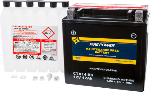 FIRE POWER BATTERY CTX14-BS MAINTENANCE FREE CTX14-BS