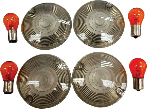 HARDDRIVE SMOKED TURN SIGNAL LENS KIT FLAT 161033