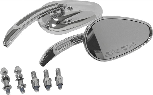 HARDDRIVE MIRRORS CHROME TAPERED CHROME 18-130