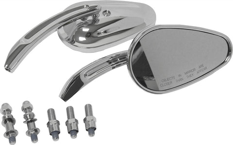 HARDDRIVE MIRRORS CHROME TAPERED CHROME 18-130