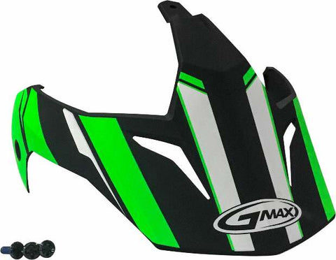 GMAX VISOR W/SCREWS VERTICAL GM-11 BLACK/HI-VIS GREEN G011083