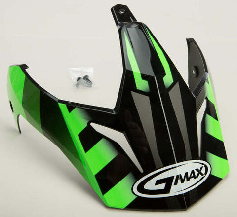 GMAX VISOR W/SCREWS TREKKA GM-11 BLACK/HI-VIS GREEN G011052