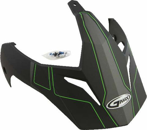GMAX VISOR W/SCREWS EXPEDITION MATTE BLACK/HI-VIS GREEN GM-11 G011091