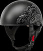 GMAX HH-65 HALF HELMET ROSE NAKED MATTE BLACK/SILVER LG H1657076