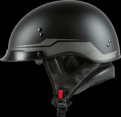 GMAX HH-65 HALF HELMET SOURCE FULL DRESSED MATTE BLACK/SILVER XL H9652817