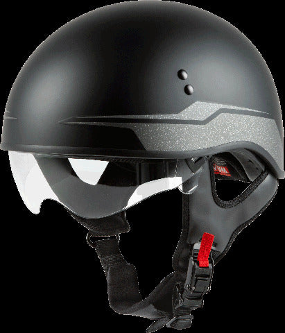 GMAX HH-65 HALF HELMET SOURCE NAKED MATTE BLACK/SILVER SM H1659814