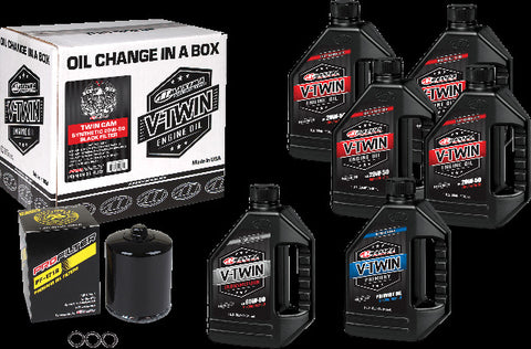 MAXIMA V-TWIN OIL CHANGE KIT SYN TC BLACK FILTER 90-119016PB