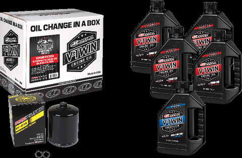 MAXIMA V-TWIN OIL CHANGE KIT SYN XL BLACK FILTER 90-119015PB