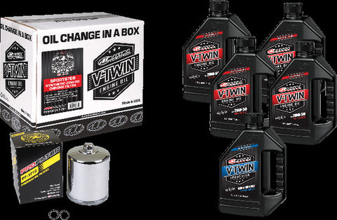 MAXIMA V-TWIN OIL CHANGE KIT SYN XL CHROME FILTER 90-119015PC