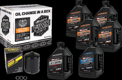 MAXIMA V-TWIN OIL CHANGE KIT MINERAL EVO  BLACK FILTER 90-069016PB