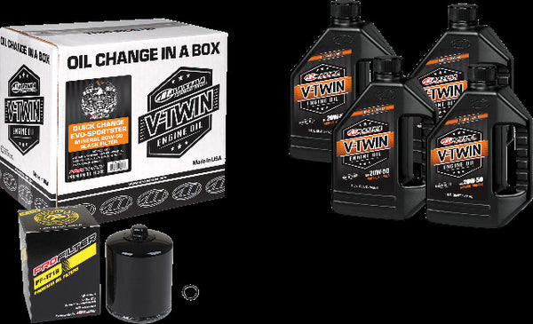 MAXIMA V-TWIN QUICK CHANGE KIT EVO MINERAL BLACK FILTER 90-069014PB