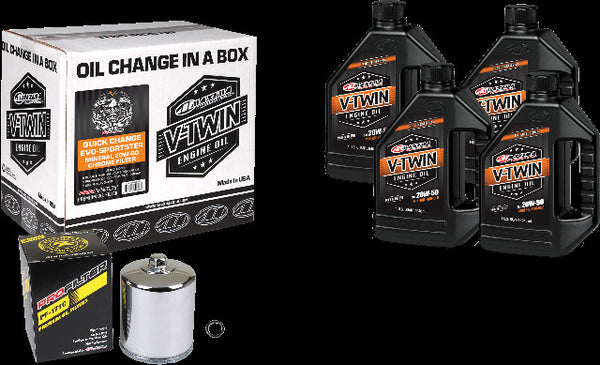 MAXIMA V-TWIN QUICK CHANGE KIT EVO MINERAL CHROME FILTER 90-069014PC