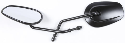 HARDDRIVE BLK MIRROR OE STYLE TAPERED LONG STEM BLACK 18-500BK