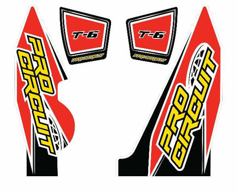 PRO CIRCUIT T-6 WRAP/END CAP DECALS YZ250F REPLACEMENT MUFFLER STICKERS DC14T6-YZ250F