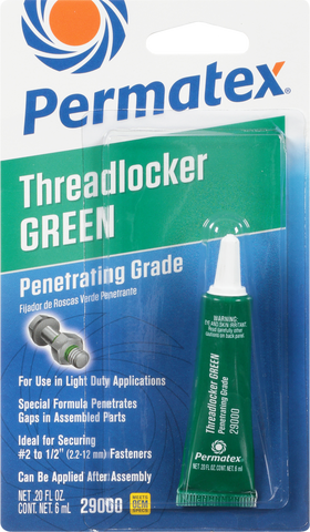 PERMATEX PENETRATING GRADE THREADLOCKER GREEN 6 ML 29000