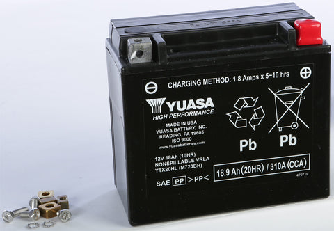 YUASA BATTERY YTX20HL SEALED FACTORY ACTIVATED YUAM720BH