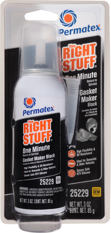 PERMATEX RIGHT STUFF BLACK ONE MINUTE GASKET 3 OZ 25229