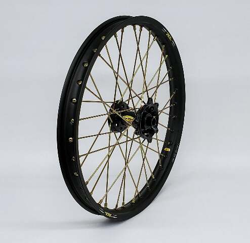 PRO-WHEEL WHEEL FRONT 1.60X21 BLACK HUB GLD RIM/SIL SPOKE/SIL NIPPLE 23-2602411
