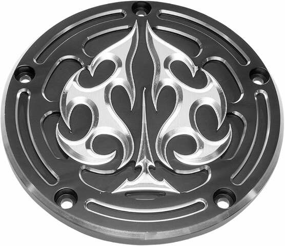 PREC. BILLET DERBY COVER ACE'S WILD BLACK ACE-230-5H-BLK