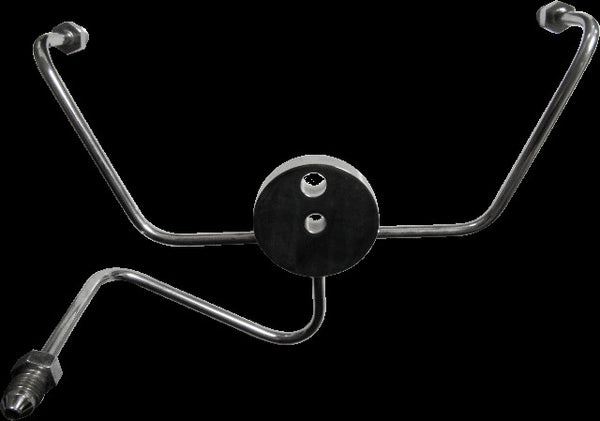 GOODRIDGE FRONT BRAKE SPIDER WIDEGLIDE CHROME -3AN FITTINGS PFTEEW