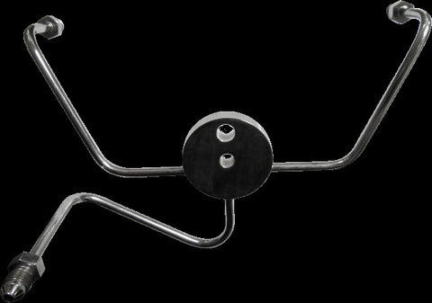 GOODRIDGE FRONT BRAKE SPIDER WIDEGLIDE CHROME -3AN FITTINGS PFTEEW