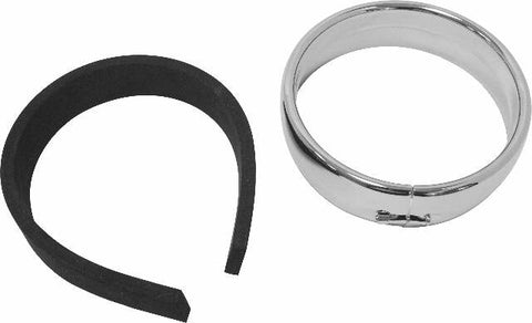 HARDDRIVE FRENCHED HEADLIGHT TRIM RING CHROME 5-3/4 CLAMP STYLE 38-047