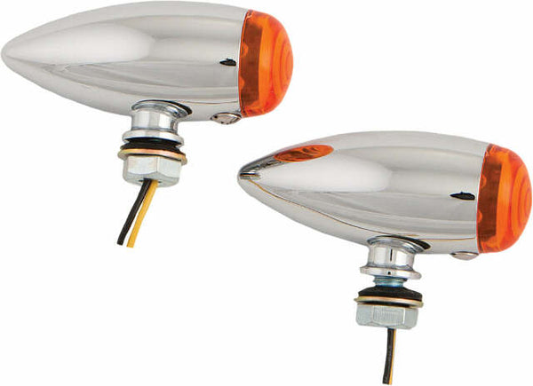 HARDDRIVE LED BULLET MARKER LIGHT CHROME W/AMBER LENS 20-6589SALED