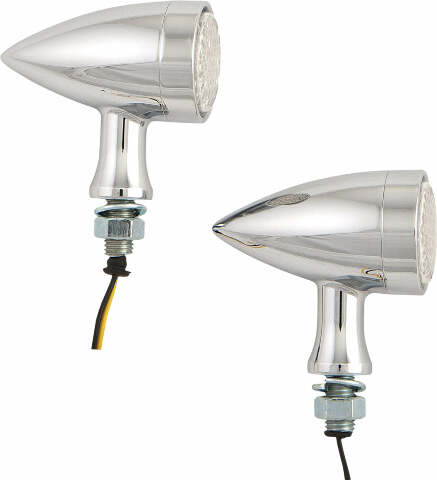 HARDDRIVE MINI AMBER LED BULLET MARKER LIGHT CHROME W/CLEAR LENS L22-64B4AE
