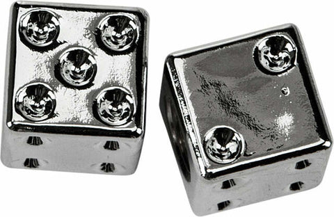 HARDDRIVE VALVE STEM CAPS CHROME DICE W99-6217C(2)