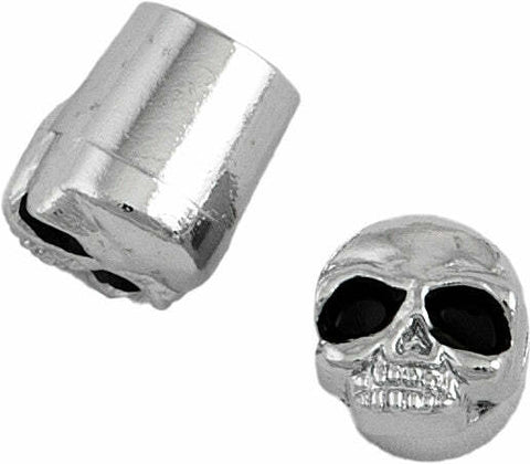 HARDDRIVE VALVE STEM CAPS METAL STEM CHROME SKULL 99-6205