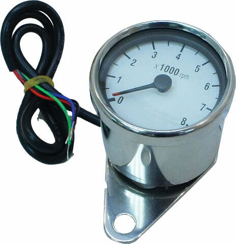 HARDDRIVE MINI 8000 RPM TACHOMETER WHITE FACE 21-6910W