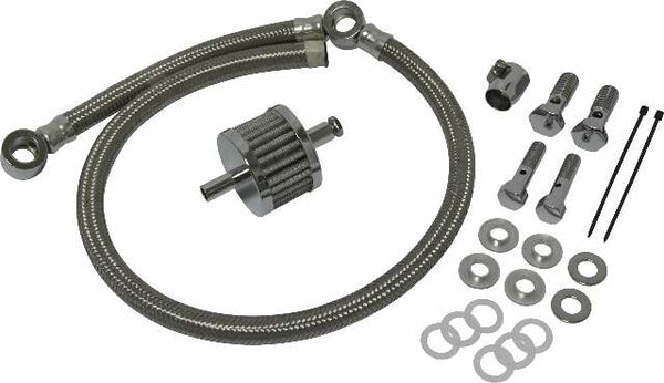 HARDDRIVE CRANKCASE BREATHER HOSE BRAID 93-16 CUSTOM APPLICATIONS 34-125