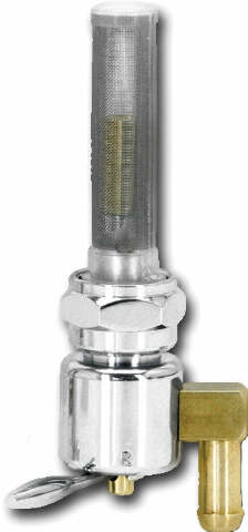 HARDDRIVE CHROME ROUND PETCOCK 22MM BUNG 022602