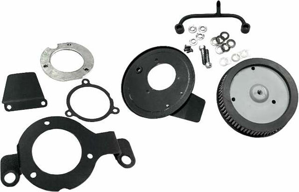 HARDDRIVE M8 ROUND HI PERFORM SATIN BLACK A/C AND BREATHER KIT 120427