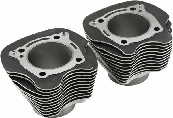HARDDRIVE BIG BORE CYLINDER M8 124 BLACK W/MACHINED FINS 88186