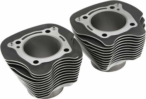 HARDDRIVE BIG BORE CYLINDER M8 124 BLACK W/MACHINED FINS 88186