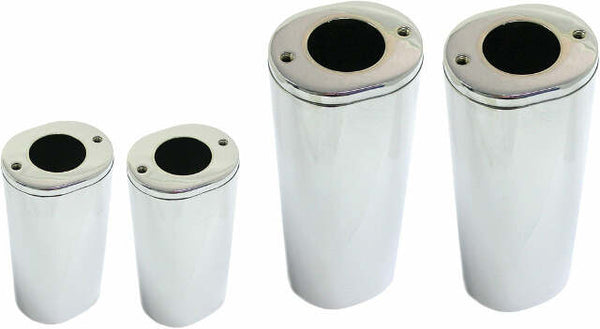 HARDDRIVE UPPER FORK TUBE COVERS CHROME TOURING 84-13 FLST 86-14 301189