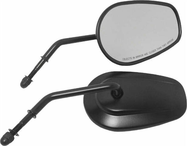 HARDDRIVE BLK MIRROR OE STYLE TAPERED SHORT STEM BLACK 18-501BK
