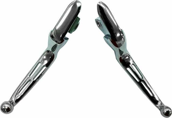 HARDDRIVE SLOTTED LEVER SET CHROME 053574