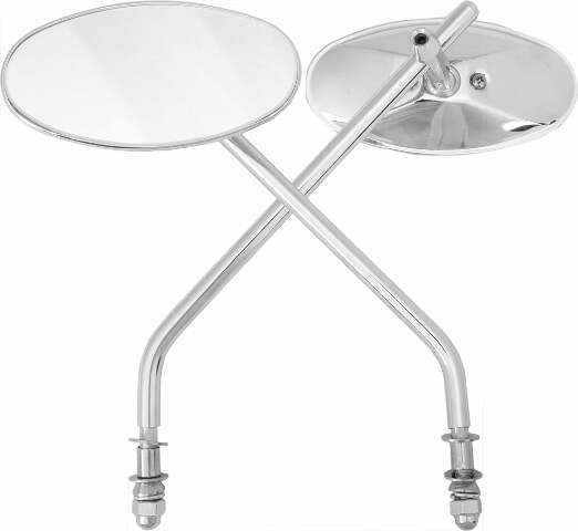 HARDDRIVE CHROME OVAL MIRROR LONG STEM 153080