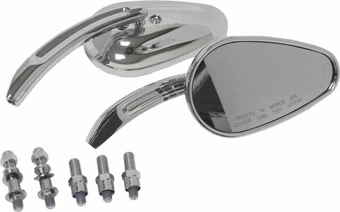 HARDDRIVE MIRRORS CHROME TAPERED CHROME 18-130