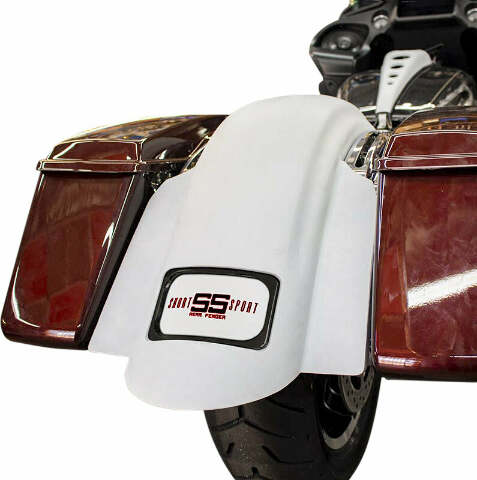 BAGGERNATION SWOOP SHORT SPORT REAR FENDER W/BLACK PLATE FRAME RF-SS-B
