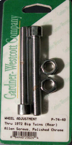 GARDNERWESTCOTT REAR WHEEL ADJUSTMENT BOLTS 72 AND EARLIER BIG TWIN MODEL P-74-40