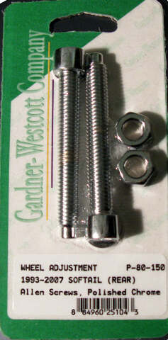 GARDNERWESTCOTT REAR WHEEL ADJUSTMENT BOLTS 93-07 SOFTAIL MODELS REAR P-80-150