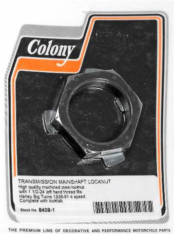 COLONY MACHINE TRANS MAINSHAFT LOCKNUT BIG TWIN 36-91 8408-1