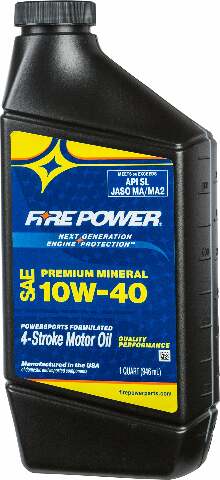 FIRE POWER MINERAL 4-STROKE OIL 10W-40 QT 12/CASE 196979